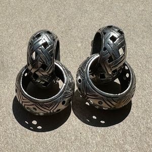 John Hardy Silver Chunky Double Hoop Style Earrings. Stamped. Vintage